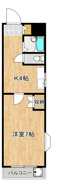 フラワーハイツの間取り|単身用の１Ｋのお部屋です☆彡