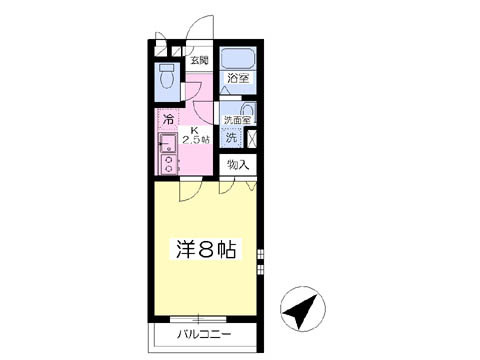 1Kタイプのお部屋です