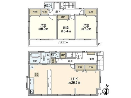 【間取り】 | 藤沢市長後　中古戸建