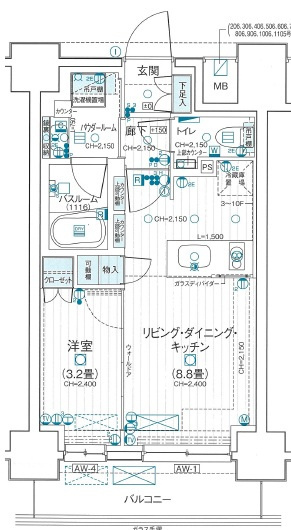 海老名市泉１丁目の賃貸マンションの間取り