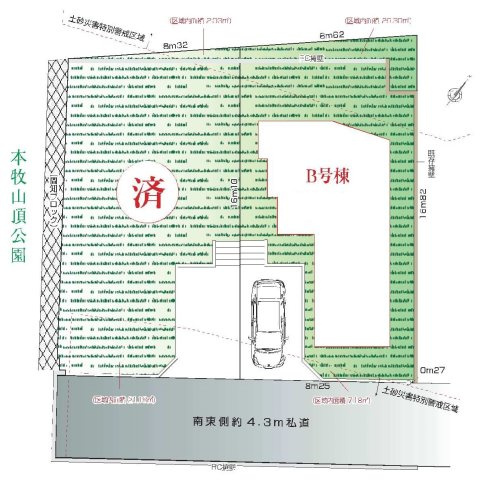 【横浜市中区本牧町2丁目551-5全2棟新築戸建て】★仲介手数料無料★（大鳥小学校・本牧中学校）の区画図