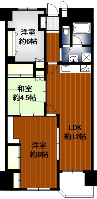 鴫野コーポ四号棟の間取り