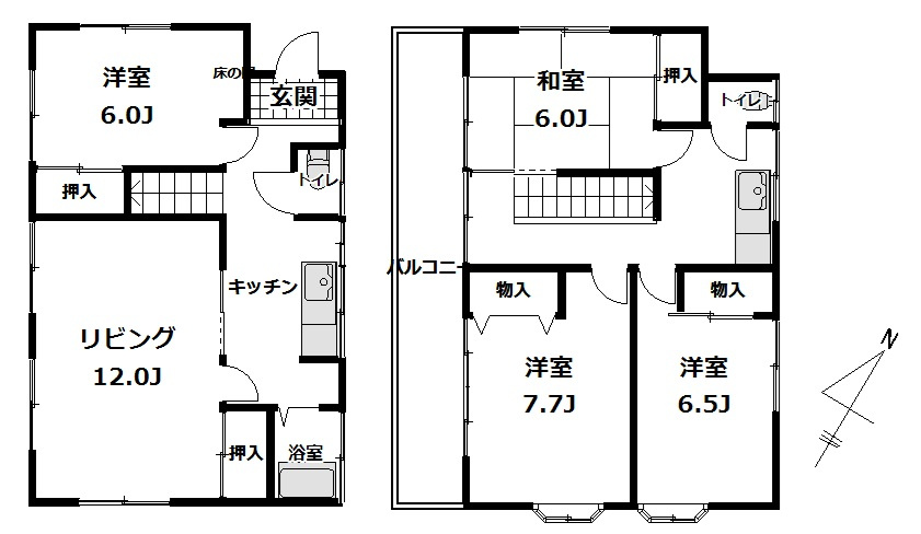 中古戸建　守谷市松並の間取り