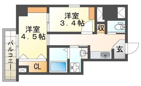 エヌエムスワサントアンの間取り