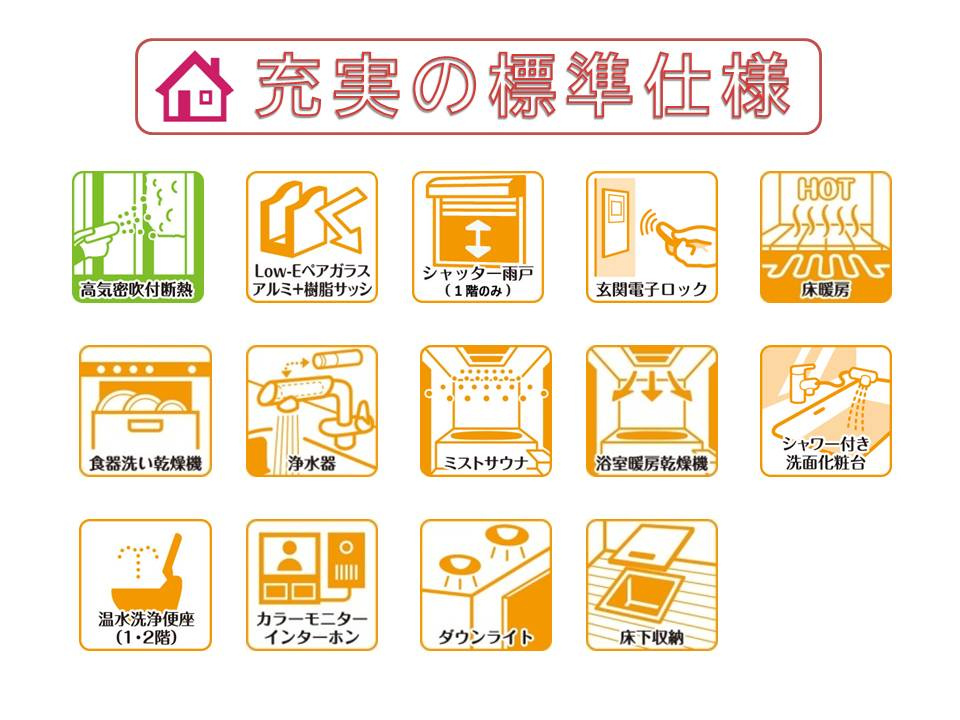 生駒市谷田町の新築一戸建 全５区画のその他|快適に末永くお住まいいただける省エネ仕様の建物です♪設備・機器も最新のものを標準採用しております。