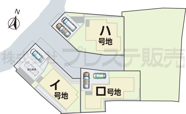 生駒市谷田町の新築一戸建 全５区画の区画図|全体区画図