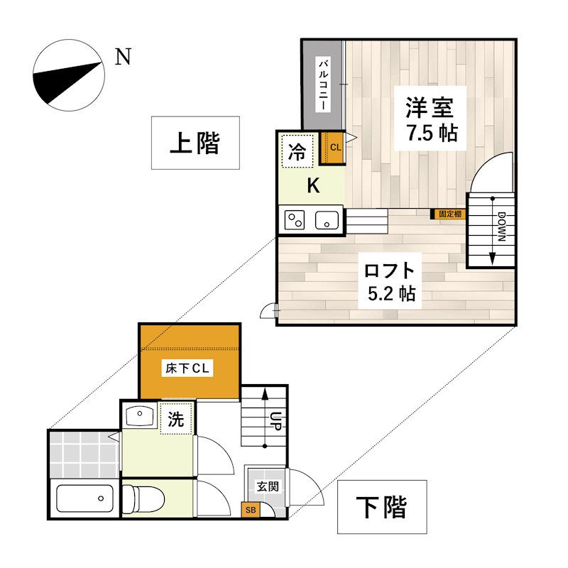 ADC京塚ラフィエの間取り