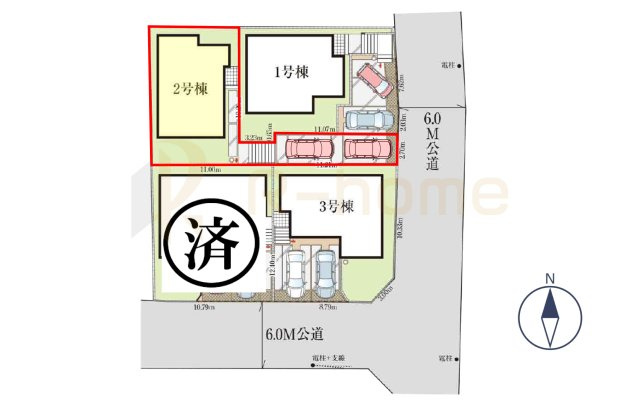 流山市思井　新築戸建て　2号棟の区画図|大きなお買い物だからこそ、メリット・デメリットを伝えさせて頂きます。
R-homeにお任せください♪