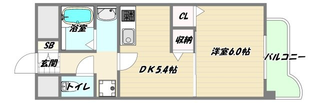 大阪市淀川区新高５丁目の賃貸マンションの間取り