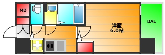 エスリード難波VALOREの間取り|現状有姿