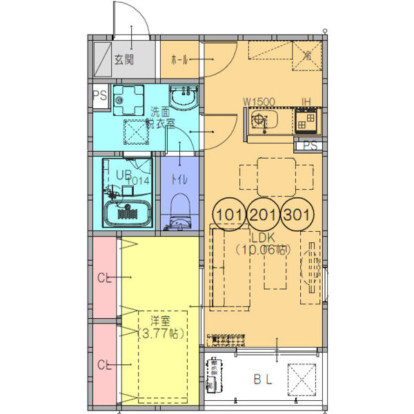 F+style藤井寺道明寺6号館の間取り