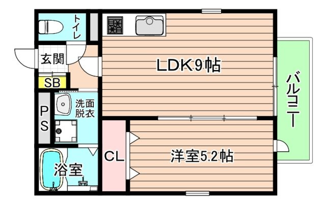 大阪市城東区蒲生４丁目のアパートの間取り