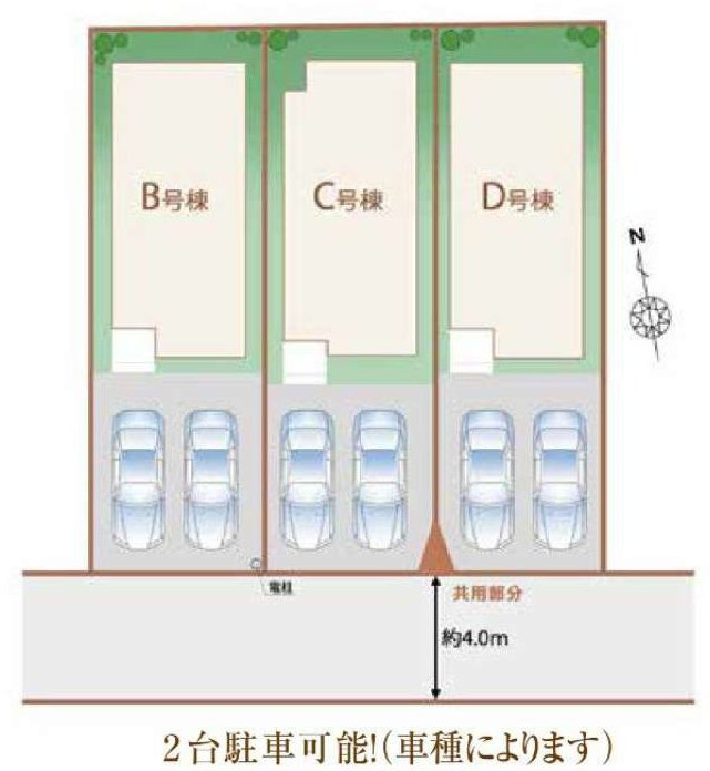 小平市回田町 西武多摩湖線 一橋学園駅 新築戸建の区画図