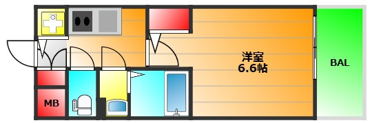 エスリード難波VALOREの間取り|現状有姿