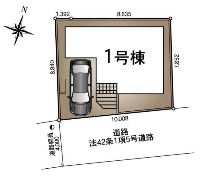 草加市両新田西町 新築分譲住宅 の区画図