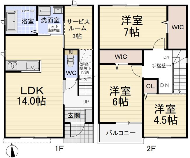 【間取り】 | 如意２－３３ＫＯＤＡＴＥＸⅤＢ