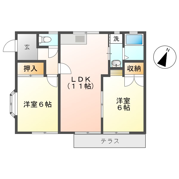 福田町古新田貸家719-6の間取り