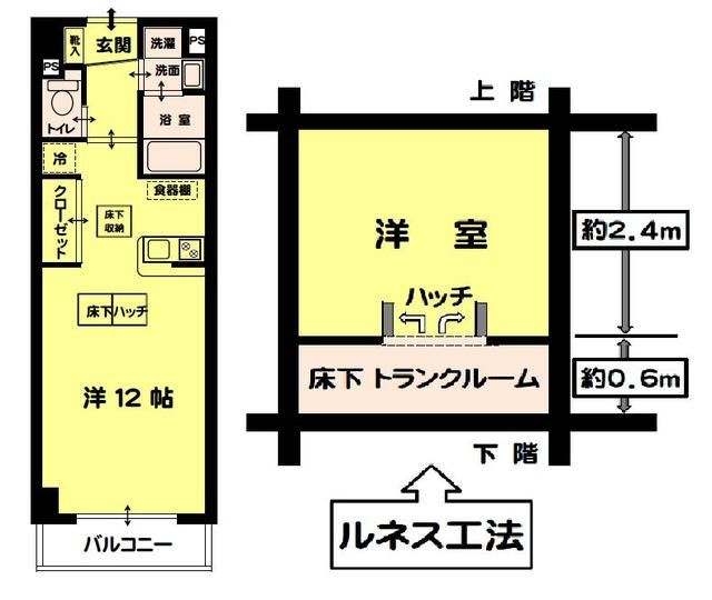 【間取り】 | ルネスカトー弐番館