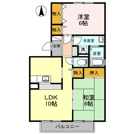 【間取り】 | フレンドコーポ　Ｂ棟