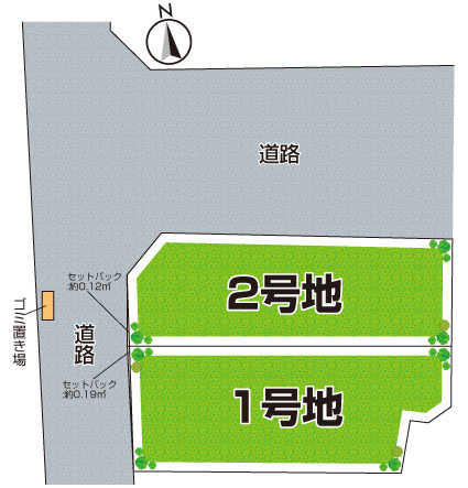 池田市神田　売土地の区画図|全2区画