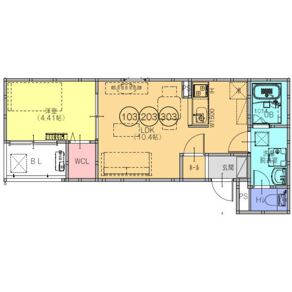 F+style藤井寺道明寺5号館の間取り