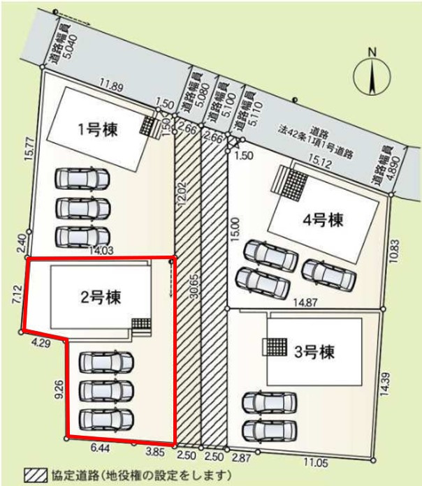 神川町熊野堂第１（全4棟）2号棟の区画図