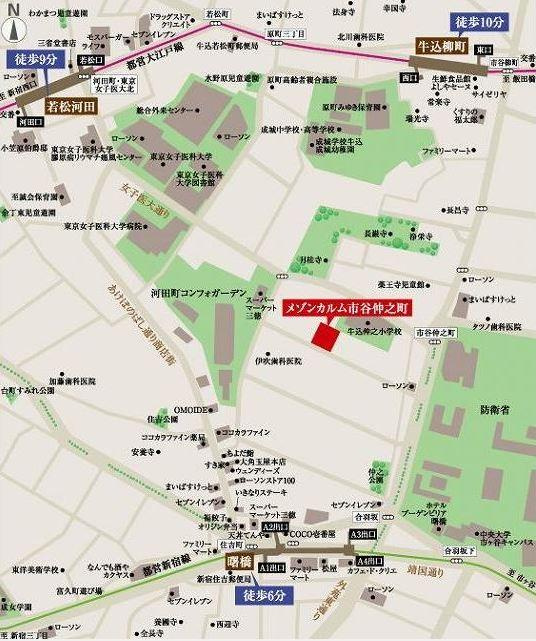 メゾンカルム市谷仲之町の地図|メゾンカルム市谷仲之町