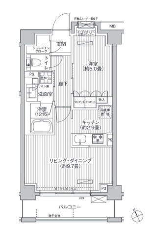 メゾンカルム市谷仲之町の間取り|メゾンカルム市谷仲之町