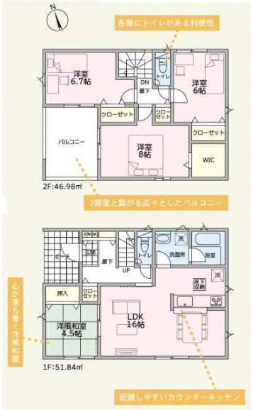 神川町熊野堂第１（全4棟）4号棟の間取り