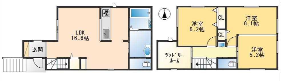 茨木市耳原1丁目　新築戸建の間取り