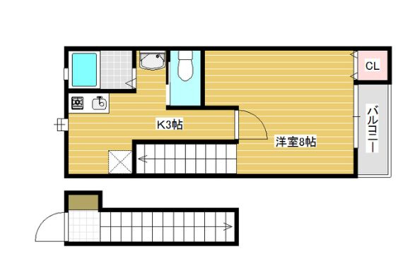 【間取り】 | アパート 岡山市中区土田