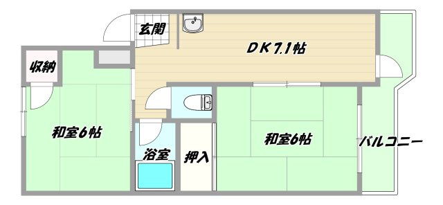 大阪市淀川区三国本町２丁目の賃貸マンションの間取り