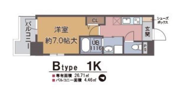 フェールヴィル阿波座の間取り