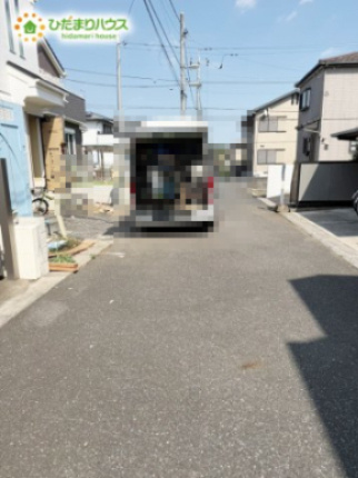流山市東深井Ⅱ　新築戸建　1号棟の前面道路含む現地写真|接道：南側4.49ｍ公道