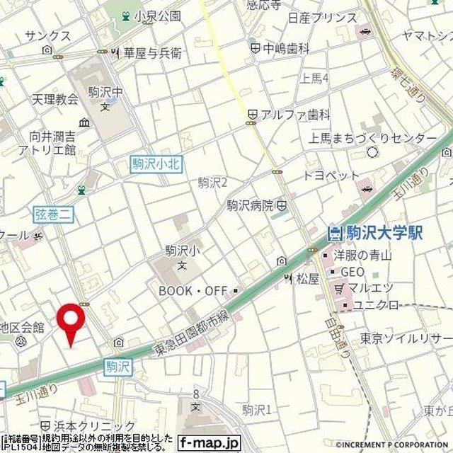 ハイタウン駒沢公園の地図