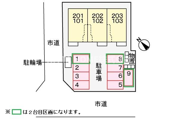 福知山市字長田のアパートの区画図|平面図です☆