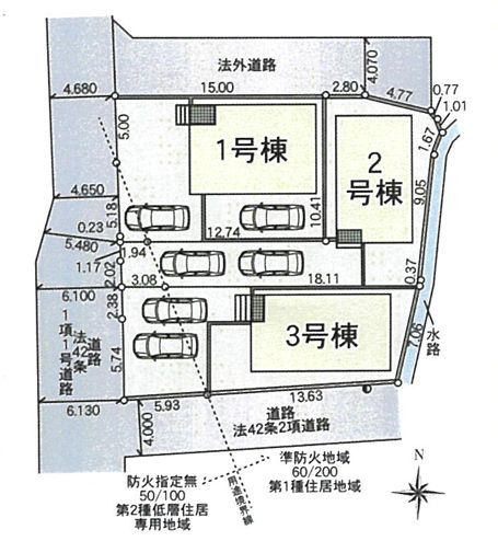 開成町延沢新築戸建て　第18-3号棟の区画図|区画図「開成町延沢新築戸建て」