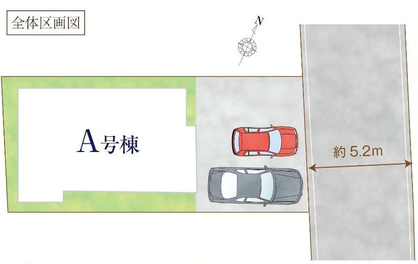 新築／入間郡三芳町大字藤久保の区画図|駐車スペースあり！（車種による）