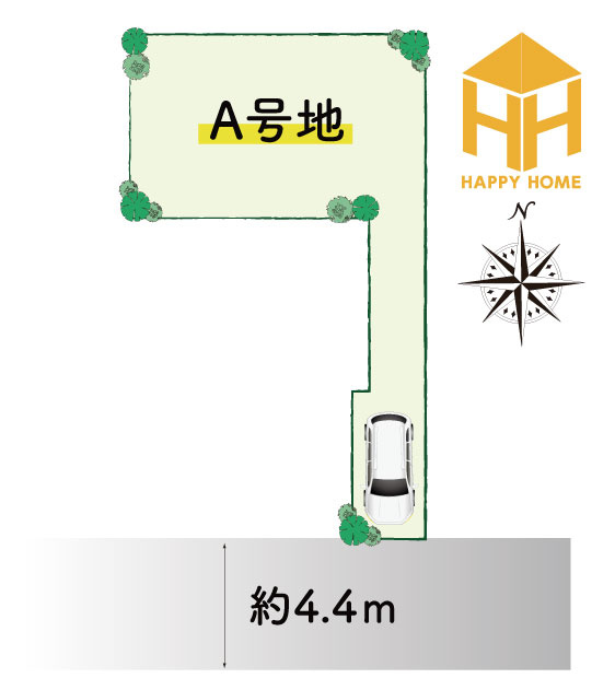 ハッピータウン伊丹緑ケ丘3丁目新築一戸建て│3LDＫ+駐車1台可の区画図|土地面積：100.00㎡