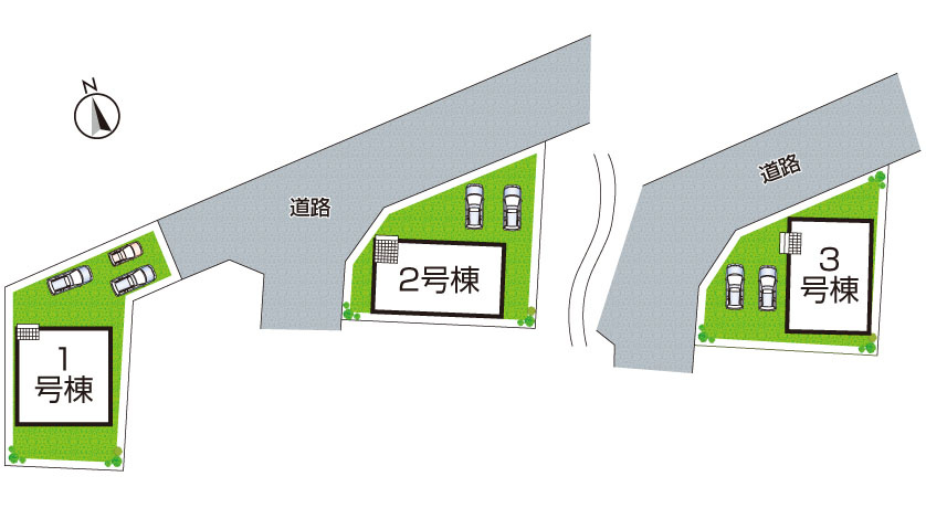 姫路市広畑区才　第8期　新築一戸建ての区画図|全3区画