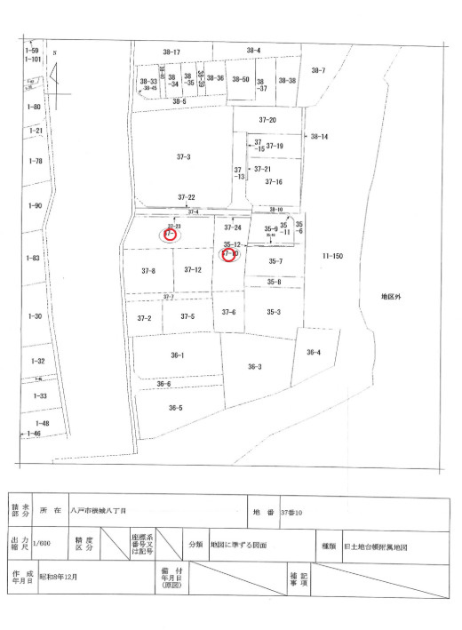 根城8丁目　2筆売土地の土地図