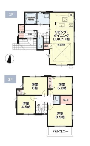 福岡市早良区賀茂4丁目第4-1棟（1号棟）　の間取り|全居室収納付きで便利です。