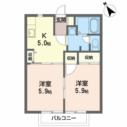 ディアス上堂Ａの間取り