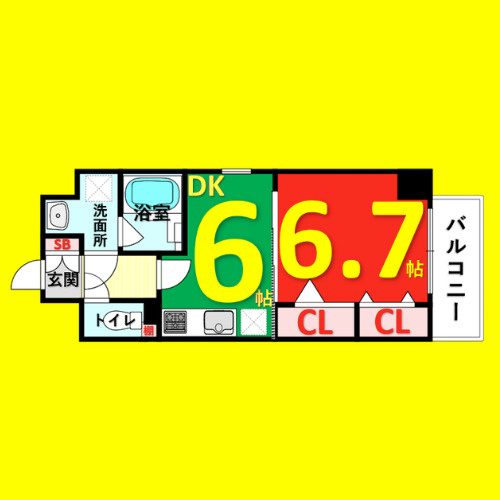 グリーンコート亀島　名古屋市賃貸　仲介手数料無料の間取り
