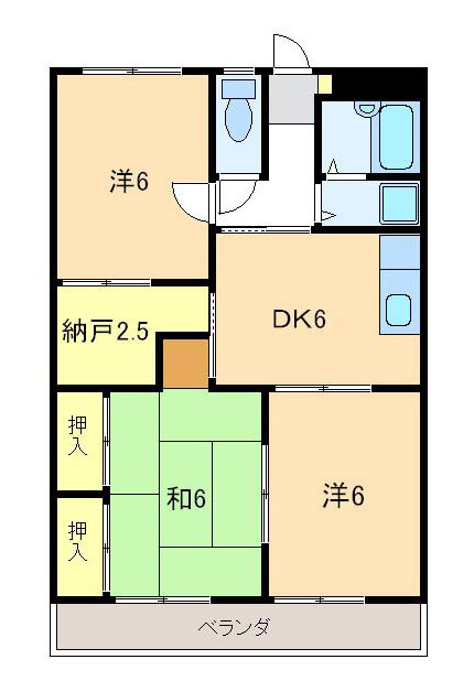 ハイツきふねＢの間取り