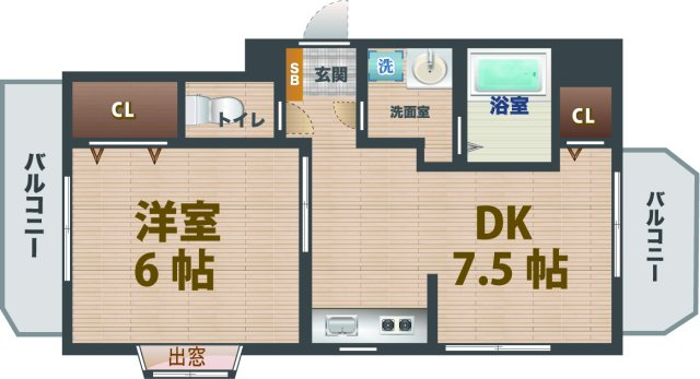 【間取り】 | アペックス東高円寺 | 1DKのお部屋です。