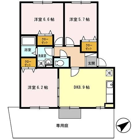 【間取り】 | ラ・プリミエール城東　Ａ