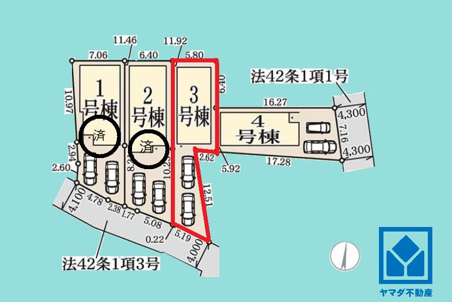 尼崎市常松3期　3号棟の区画図