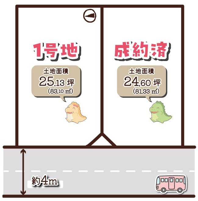 深草仙石屋敷町１号地の区画図