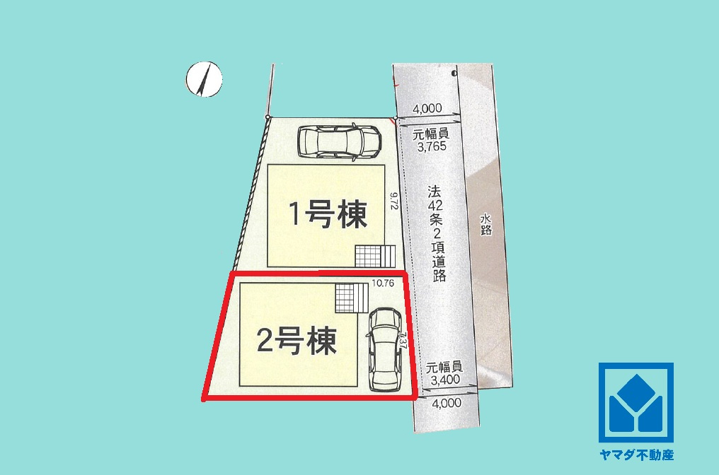 尼崎市西昆陽　第２　2号棟の区画図|クレイドルガーデン尼崎市西昆陽第2、新築分譲住宅全2棟の2号棟です。区画それぞれ間取りが違うので、ライフスタイルに合わせてご検討ください。